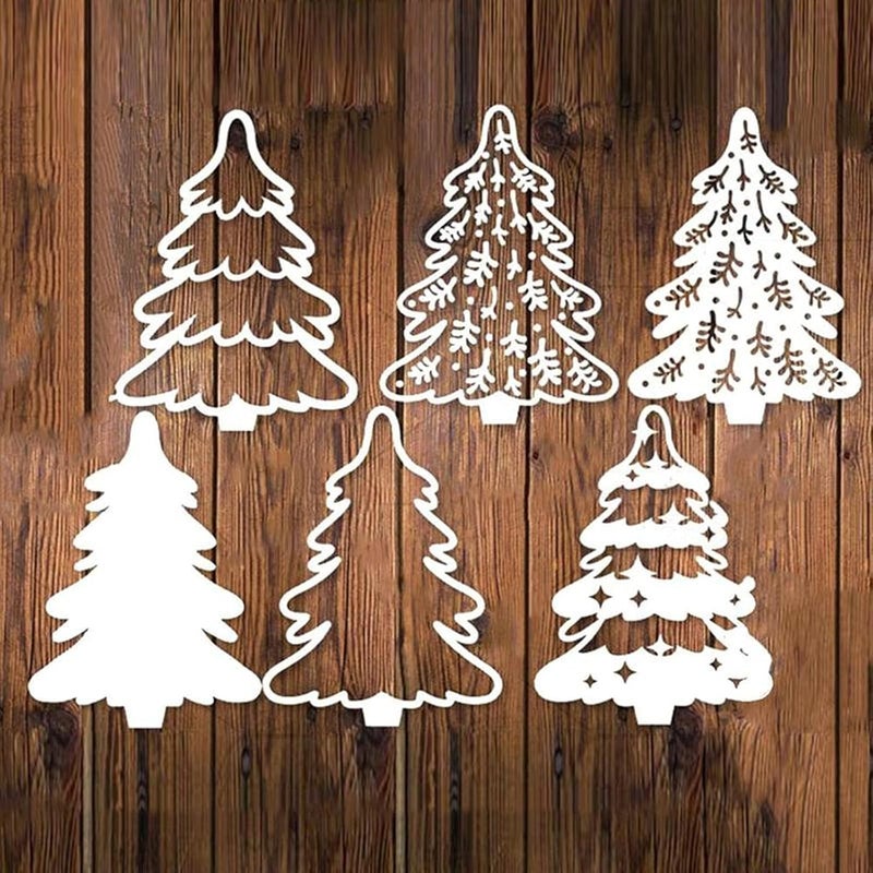 hinana 4pcs/Set Christmas Tree Metal Die Cuts,Merry Christmas Tree Cutting Dies Cut Stencils for DIY Scrapbooking Photo Decorative Embossing Paper Dies for Scrapbooking Card Making - Image 3